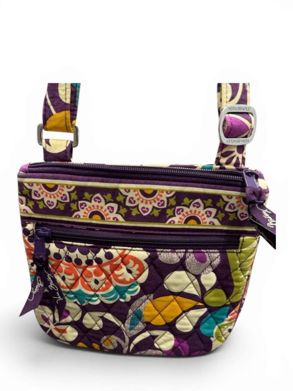Vera Bradley Plum Crazy Quilted Crossbody Purse